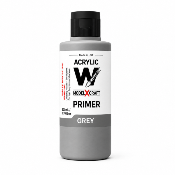 Water-based Acrylic Primer For Miniatures, 200ml, Grey